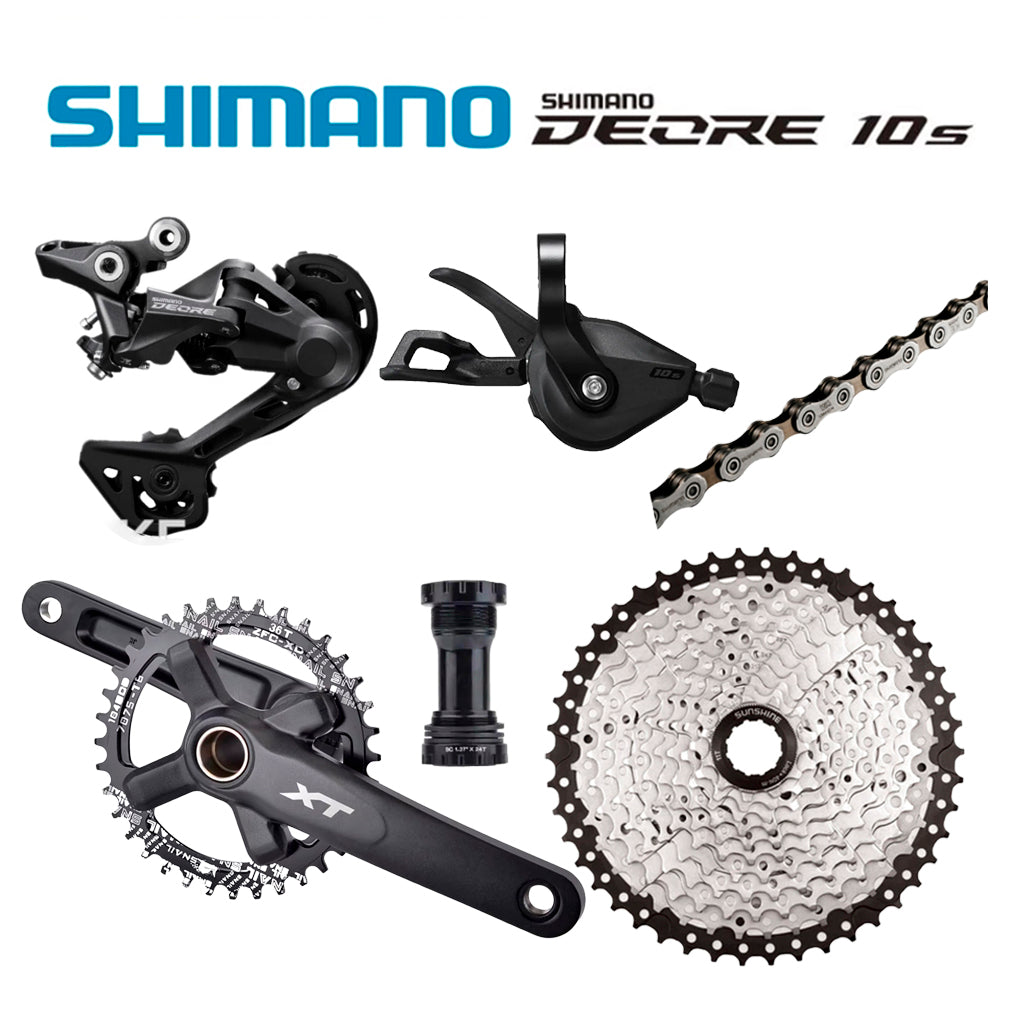 Transmisión 1x10 Shimano Deore + Bielas Racework