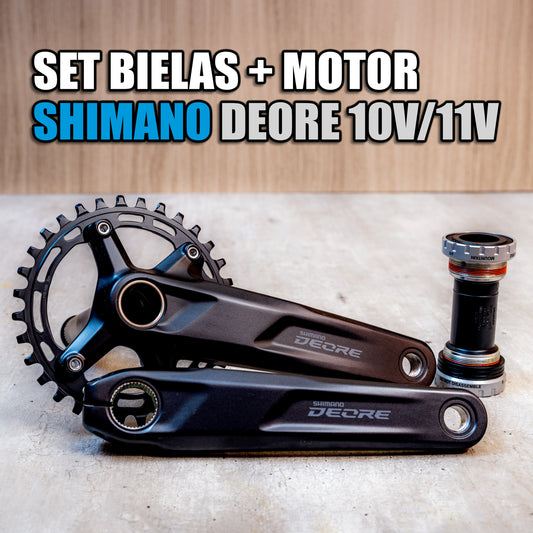 Bielas Shimano Deore 10/11v + Corona 32/34T + Motor Shimano