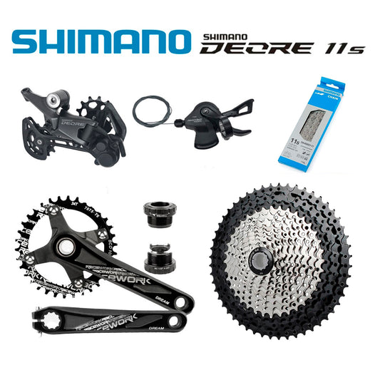 Transmisión 1x11 Shimano Deore + Bielas Racework