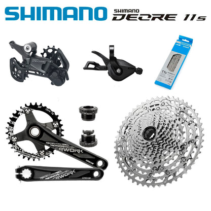 Transmisión 1x11 Shimano Deore (Shimano HG) + Bielas Racework