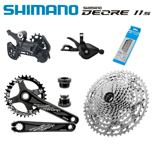 Transmisión 1x11 Shimano Deore (Shimano HG) + Bielas Racework