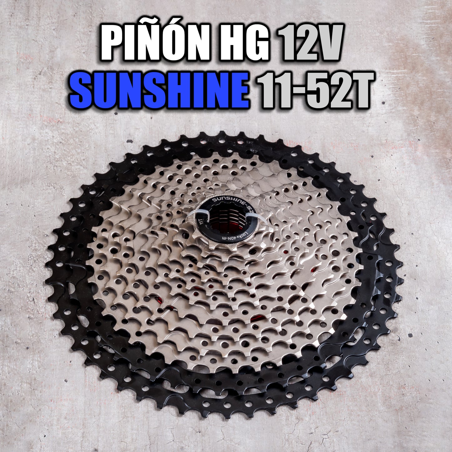 Piñón HG Sunshine 12 velocidades – 11-52 dientes