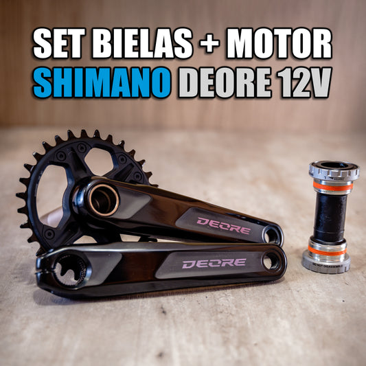 Bielas Shimano Deore 12v + Corona 30/32T + Motor Shimano
