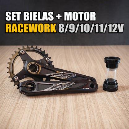 Bielas Racework + Corona 32T/34T/36T + Motor